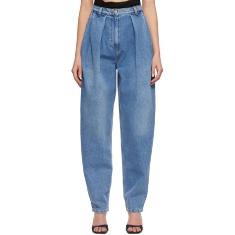 Magda Butrym Blue Tapered Denim Jeans Magda Butrym