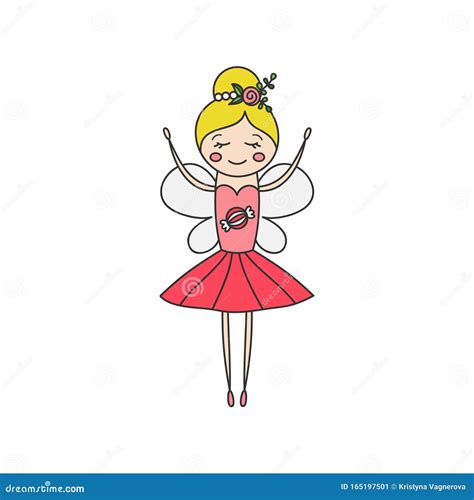 Sugar Plum Candy Fairy Vector Illustration Stock Vector - Illustration ...