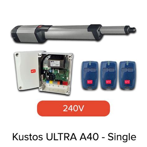 BFT Motor - Single BFT Kustos Ultra BT A40 Single Swing Gate Motor Kit ...