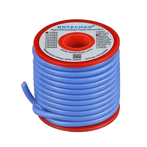 BNTECHGO 12 Gauge Silicone Wire Blue Spool 25 ft Flexible 12 AWG ...