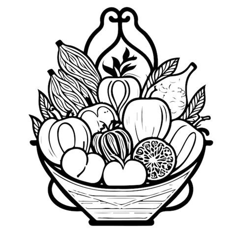 Premium Vector Doodle Sketch Art Fruit Basket Illustration Sketch