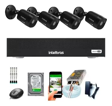 Kit Cftv 16 Câmeras Black Full Hd 1080p 2mp Dvr Intelbras Cor Preto