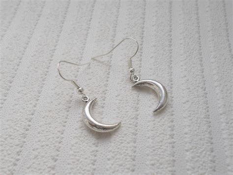 Silver Moon Earrings Etsy