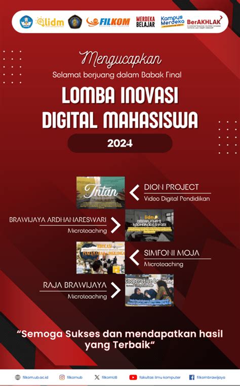 Selamat Berjuang Kontingen Filkom Dalam Ajang Lomba Inovasi Digital