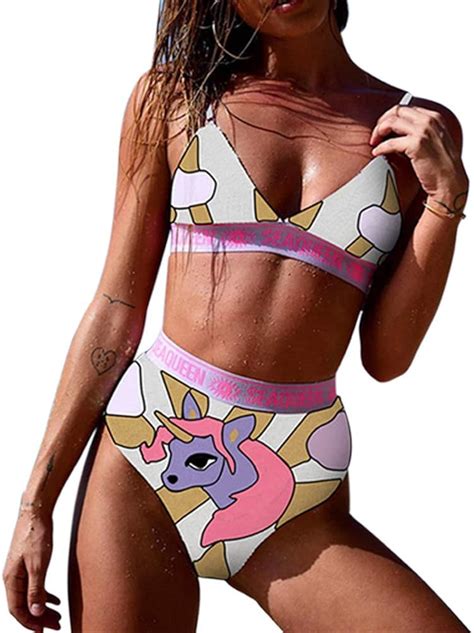 Bikini Set Señoras Verano Arena Moda Tankinis Cintura Alta Espalda Descubierta Bikini Mujer Push
