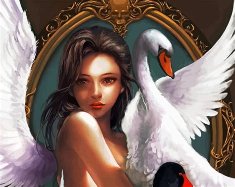 Woman And Swan D Diamond Painting Diamondpaintings Pro