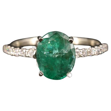 Customizable Oval Cut Emerald Diamonds Engagement Ring For Sale At Stdibs