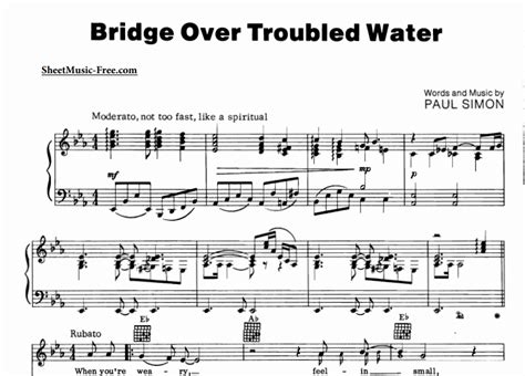 Simon And Garfunkel Bridge Over Troubled Water Free Sheet Music Pdf For