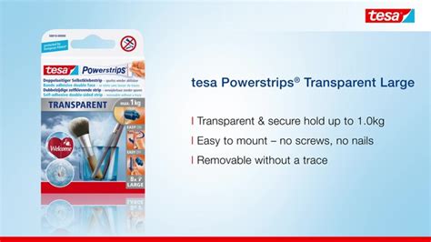 Tesa Powerstrips Selbstklebestrip Transparent Large 8 Stk BAUHAUS