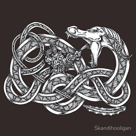 Jörmungand V Thor Essential T Shirt By Skandihooligan Norse Tattoo