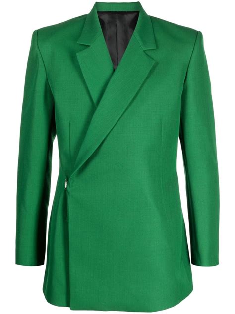 Buy Egonlab Egonic Double Breasted Wool Blazer Green At Off