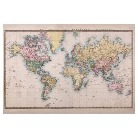 Tableau Toile Carte Vintage H X L M D Co Impression Sur