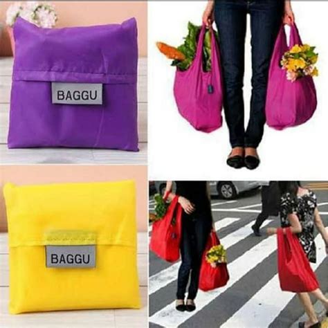 Jual Tas Kantong Belanja Kain Lipat Baggu Polos Shopping Bag Tas Tote