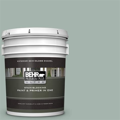 BEHR Premium Plus Ultra 5 Gal 460E 3 Smokey Slate Semi Gloss Enamel