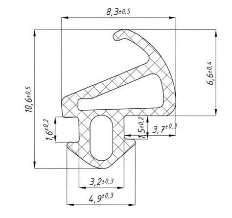 Уплотнитель для окон и дверей СТП-1021 чёрный камерный для профиля ...