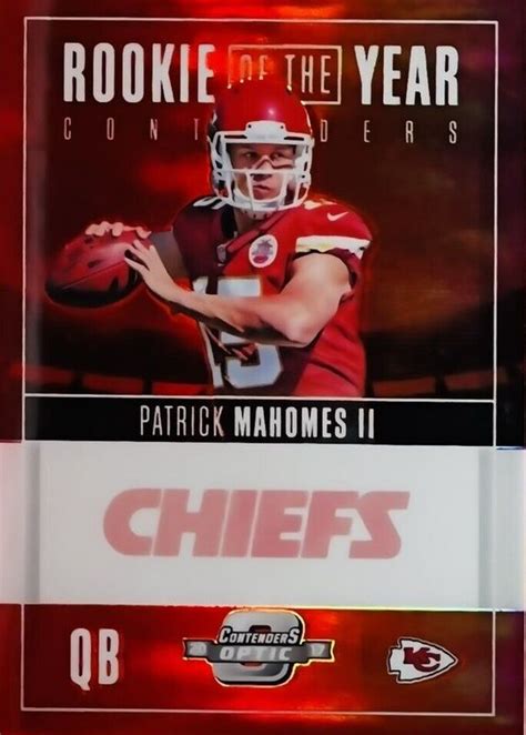 Patrick Mahomes II 2017 Contenders Optic Rookie Of The Year Contenders