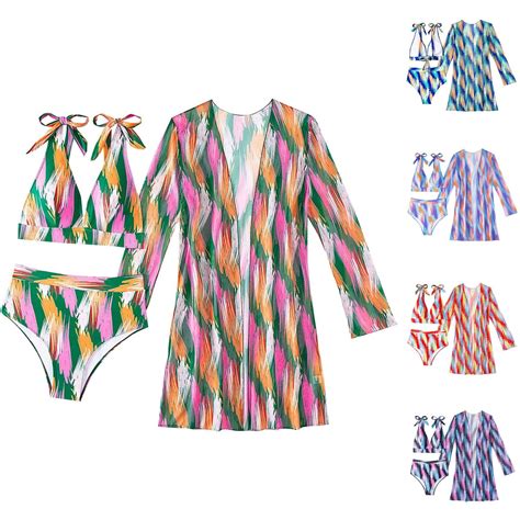 VBTAPA Womens Pieces Bikini Set With Kimono Cardigans Floral Print Keyhole Bikini Set With
