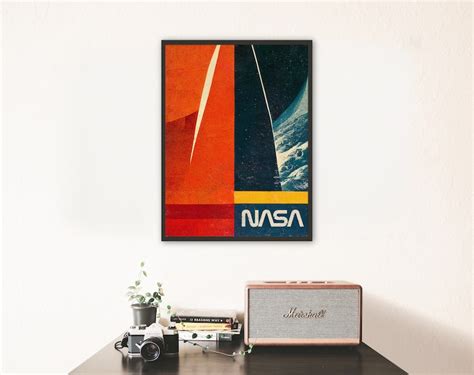 Nasa Mid Century Modern Print Nasa Wall Art Space Wall Art Etsy