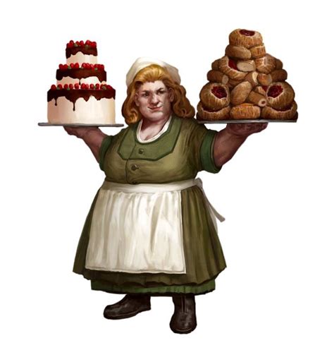 Female Dwarf Baker Commoner Maid Pathfinder 2E PFRPG PFSRD DND D D 3