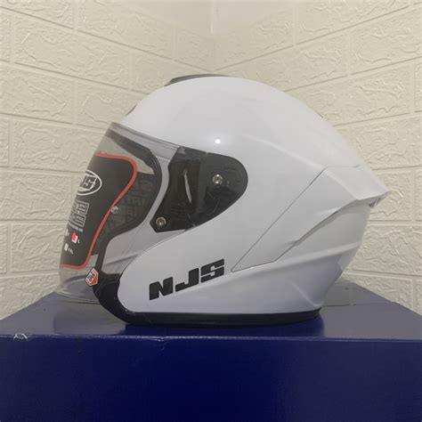 Jual Helm Half Face NJS Kairoz Solid White Shopee Indonesia