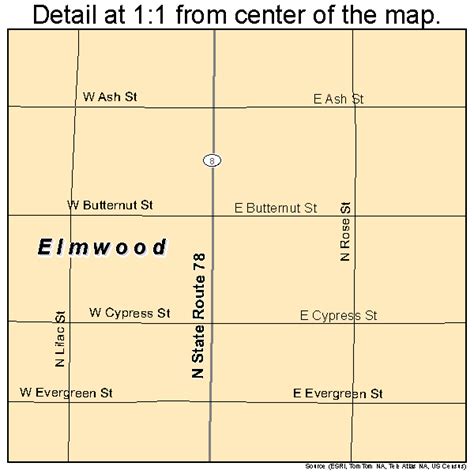 Elmwood Illinois Street Map 1723698