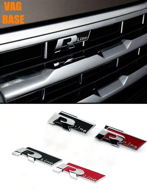 Tiguan L R Line Radiator Grille Sticker Logo Emblem R Line Fender Emblem For Vw Tiguan L In Car