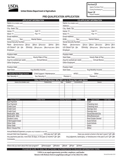 Usda Pre Qualification Form Fill Out Printable Pdf Forms Online