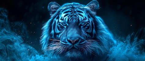 Premium Photo Blue Tiger Wallpaper Desktop Backgrounds