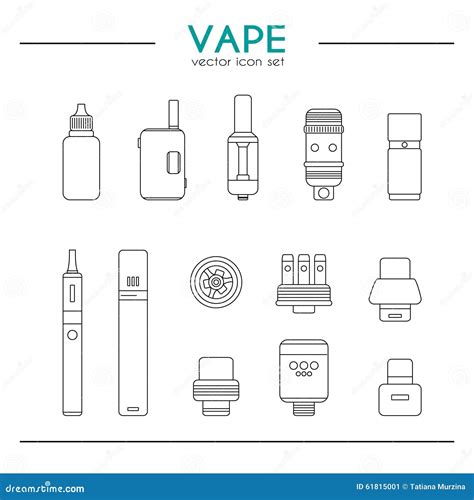 Vector Set Of Vape Icons Stock Vector Image 61815001