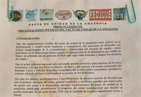 El Pacto De Unidad De La Amazon A Se Declara En Estado De Emergencia