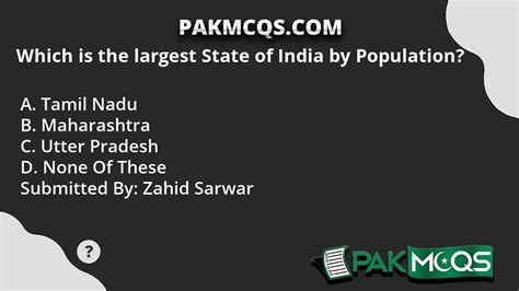 Which is the largest State of India by Population? - PakMcqs