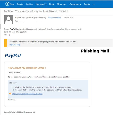 Paypal Phishing Examples