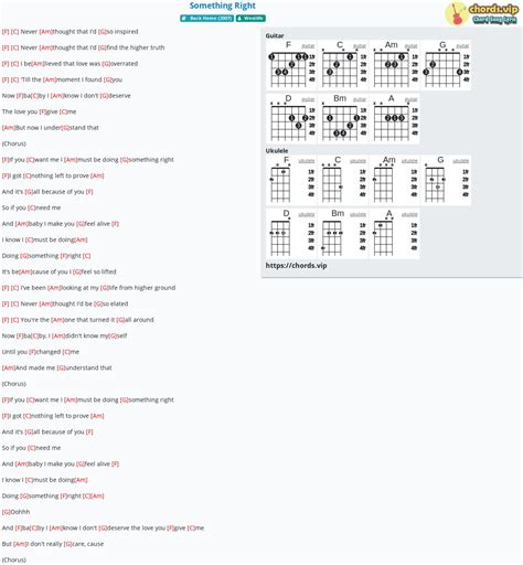 Chord: Something Right - tab, song lyric, sheet, guitar, ukulele ...