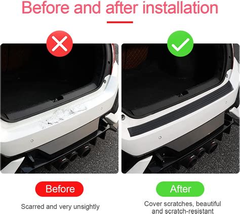 Universal Black Rear Bumper Protector Guard Rubber Auto Rear Bumper Door Sill Guard For Car Suv