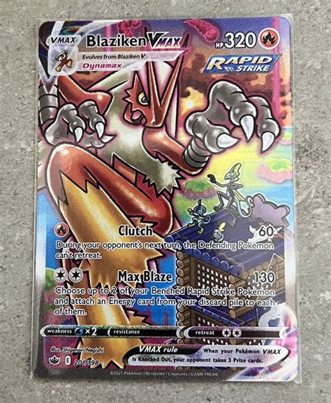 Pokemon TCG Chilling Reign Blaziken VMAX Alternate Art 201 198 Mint