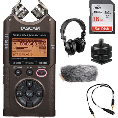 TASCAM DR-40 On-Camera DSLR Audio Kit (Bronze) B&H Photo Video