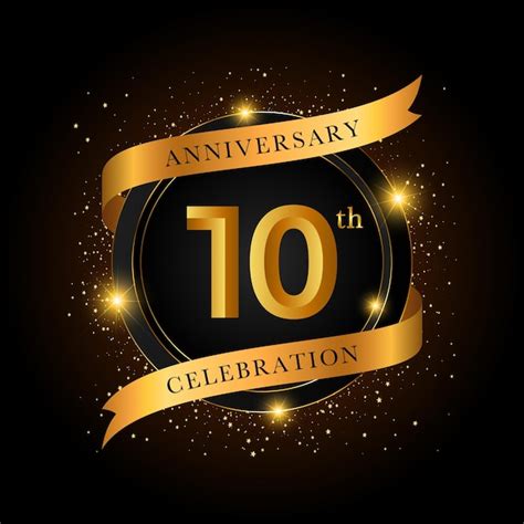 Premium Vector 10th Anniversary Celebration Golden Anniversary Celebration Template Design