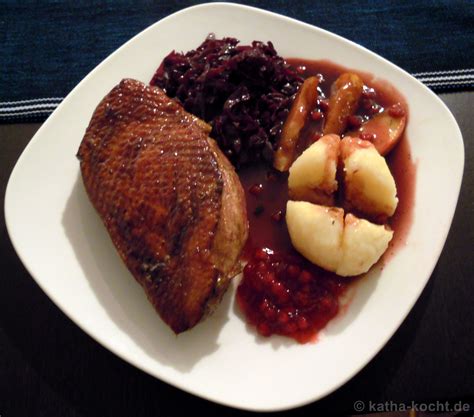 Entenbrust Mit Rotkohl Und Kl En Katha Kocht