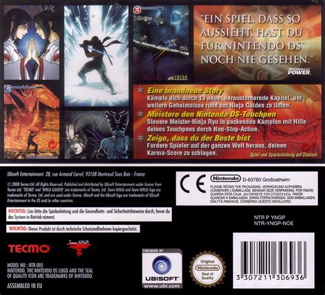 Ninja Gaiden Dragon Sword Nintendo DS