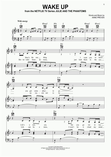 Phantoms Wake Up Piano Sheet Music Julie And The Phantoms Cast Stand