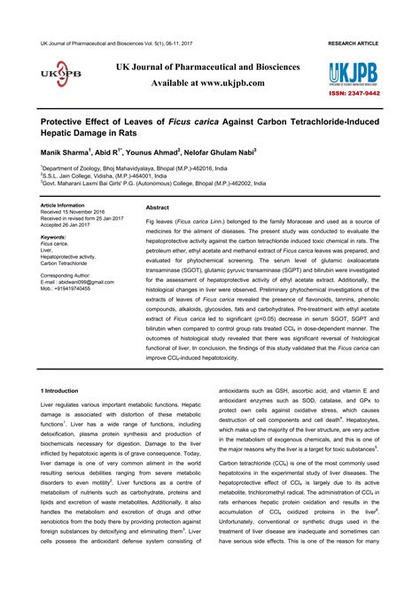 Protective Effect Of Leaves Of Ficus Carica Against Carbon