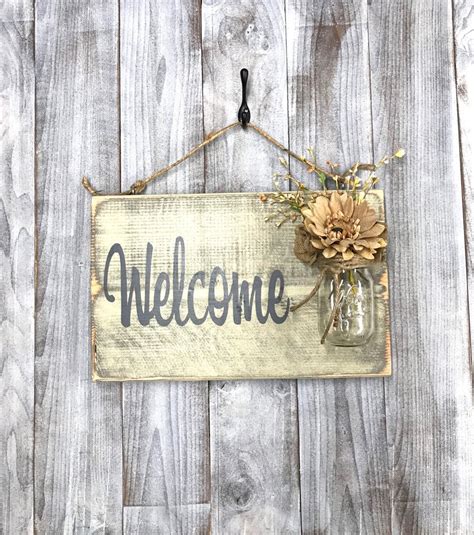 Front Door Sign Rustic Welcome Sign Welcome Guests Sign - Etsy