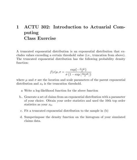 Solved Actu Introduction To Actuarial Computing Class Chegg