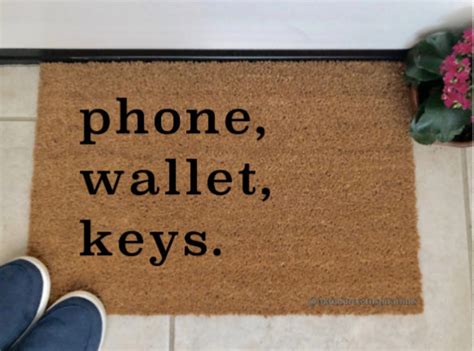 Phone Wallet Keys Doormat | Etsy