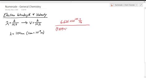 Solved Calculate The De Broglie Wavelengths Of A Ev Electron A