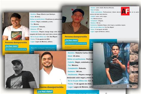 Cinco Jóvenes Son Reportados Como Desaparecidos En Lagos De Moreno