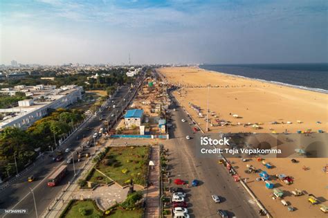 Chennai Beach Stock Photo - Download Image Now - Chennai, Beach, Bay Of ...