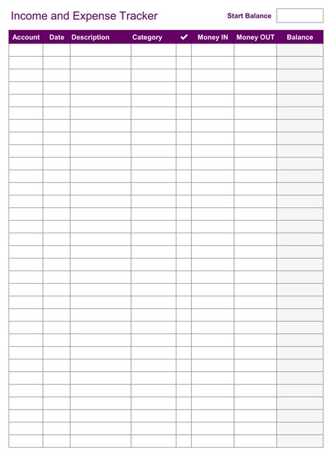 Printable Spreadsheet For Business