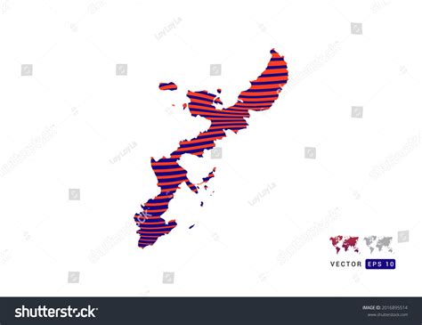 Okinawa Map Red Blue Abstract Dynamic Stock Vector (Royalty Free ...