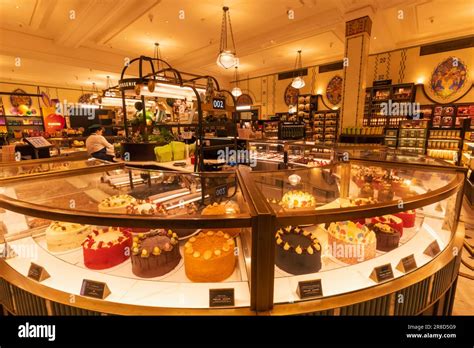 England London Knightsbridge Harrods Food Hall Cake Display Counter